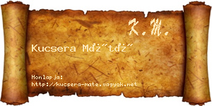Kucsera Máté névjegykártya